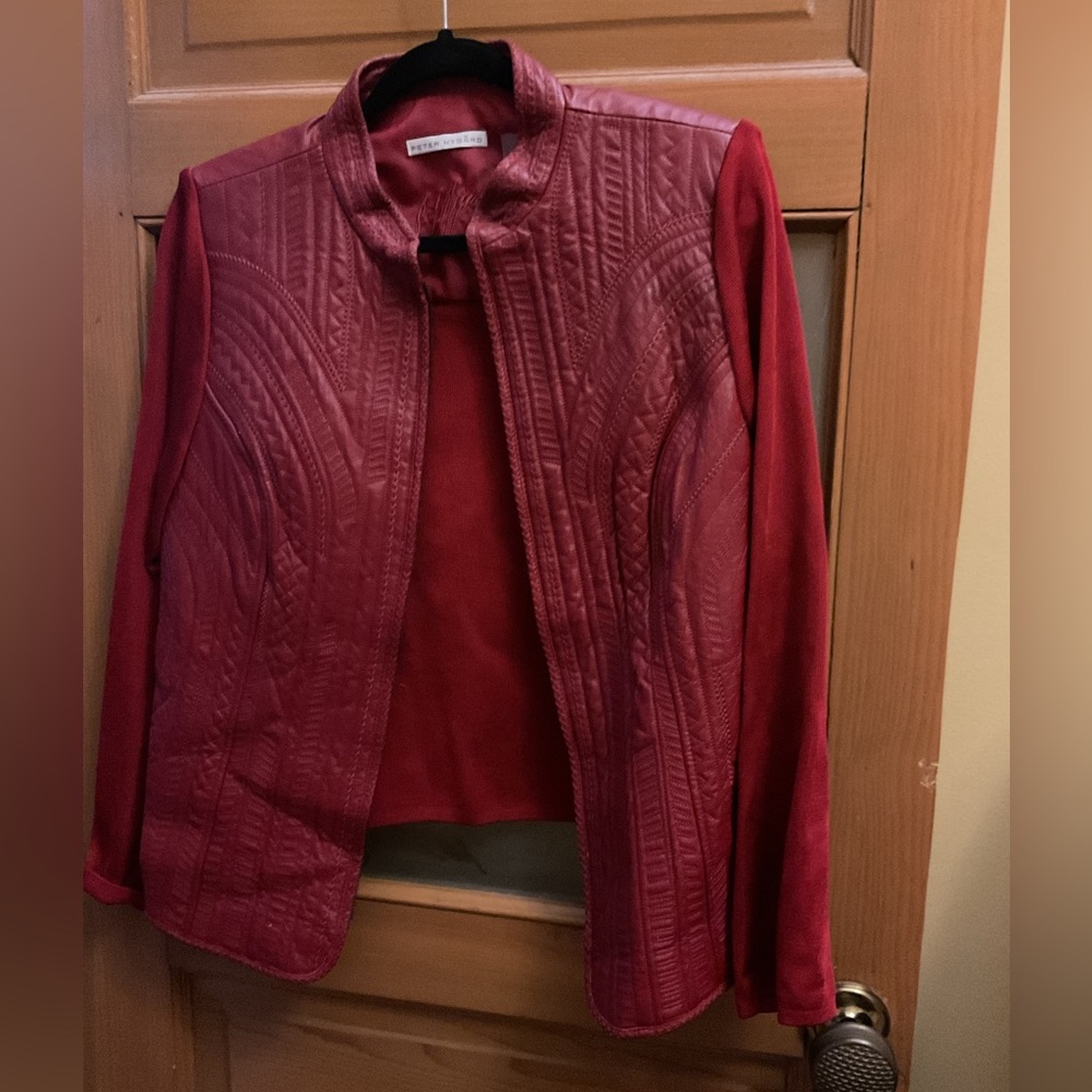 Peter Nygard Red Leather Jacket